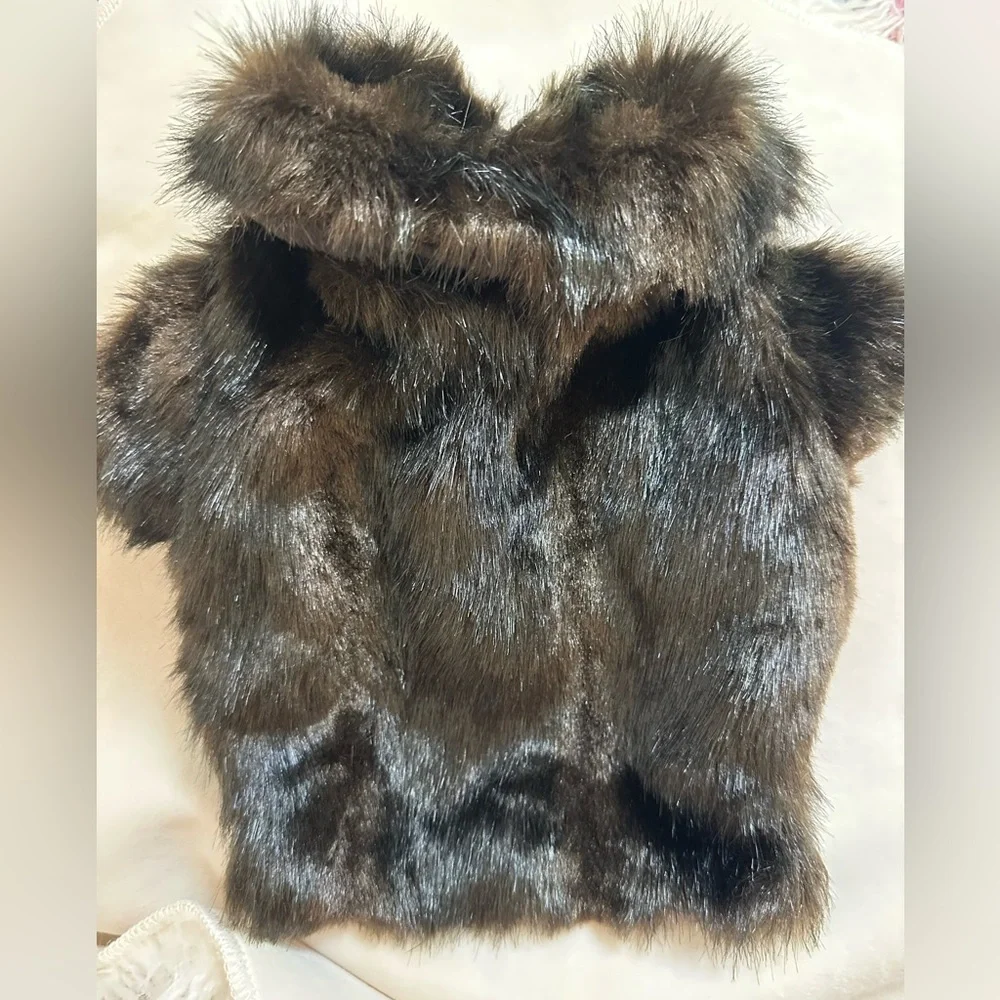 Mafia Princess Faux Fur Dog Coat with Crystal Buttons- Size Small 🐾 - Picture 2 of 4